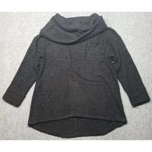 Xersion Sweater Womens 0X Black Cozy Solid Cowl Neck Long Sleeve Pullover New